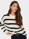Jacqueline de Yong Schwarzer und cremefarbener gestreifter Damenpullover JDY Justy