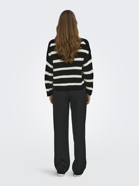 Jacqueline de Yong JDY Justy Creme und Schwarz Gestreifter Pullover für Damen
