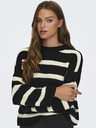 Jacqueline de Yong JDY Justy Creme und Schwarz Gestreifter Pullover für Damen