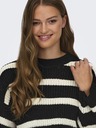 Jacqueline de Yong JDY Justy Creme und Schwarz Gestreifter Pullover für Damen