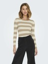 Jacqueline de Yong JDY Plum Beige Gestreifter Pullover für Damen