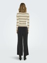 Jacqueline de Yong JDY Plum Beige Gestreifter Pullover für Damen