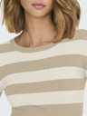 Jacqueline de Yong JDY Plum Beige Gestreifter Pullover für Damen