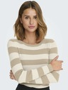 Jacqueline de Yong JDY Plum Beige Gestreifter Pullover für Damen