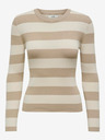 Jacqueline de Yong JDY Plum Beige Gestreifter Pullover für Damen