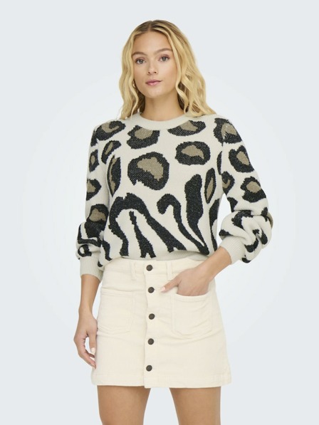 Jacqueline de Yong Beige Gemusterter Damenpullover JDY Lorraine