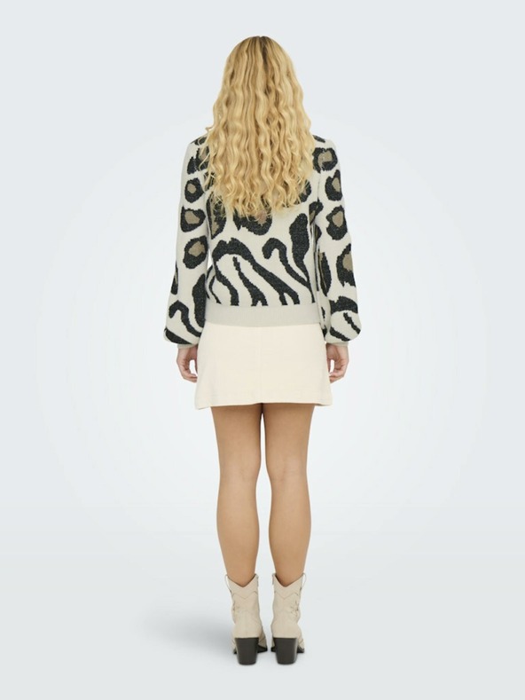 Jacqueline de Yong Beige Gemusterter Damenpullover JDY Lorraine