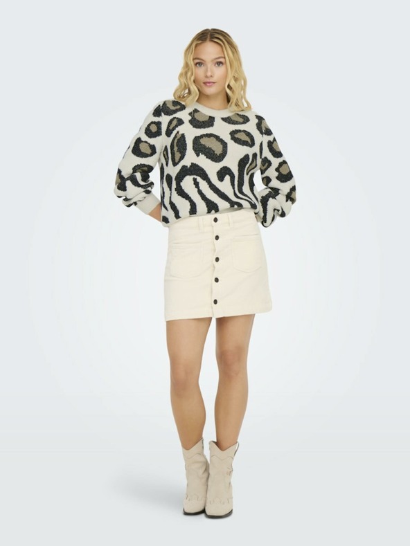 Jacqueline de Yong Beige Gemusterter Damenpullover JDY Lorraine