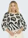 Jacqueline de Yong Beige Gemusterter Damenpullover JDY Lorraine