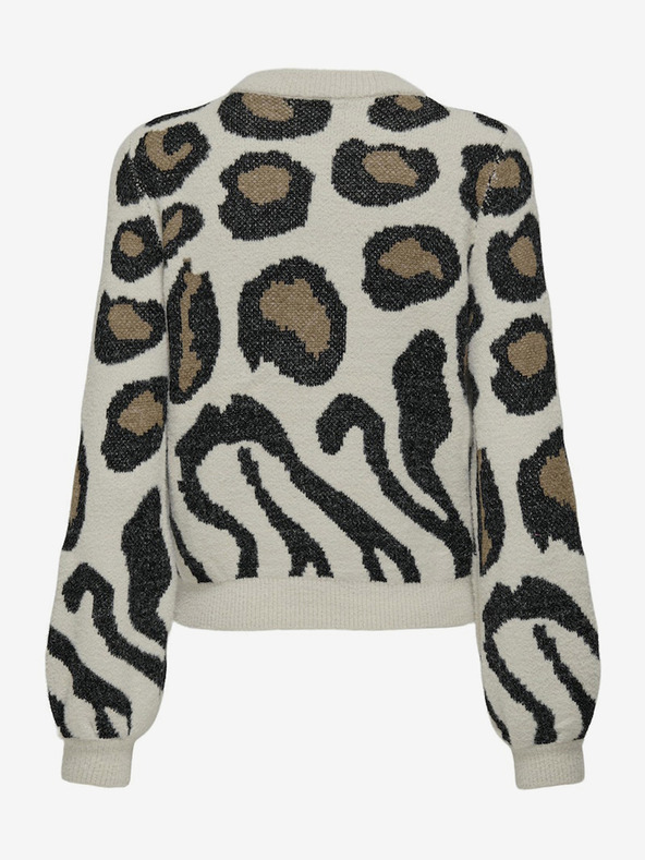 Jacqueline de Yong Beige Gemusterter Damenpullover JDY Lorraine