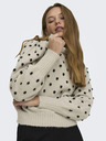 Jacqueline de Yong JDY Sigrid Beige Damen Pullover mit Tupfen