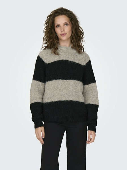 Jacqueline de Yong JDY Zoey Schwarz und Beige Damen Wollpullover