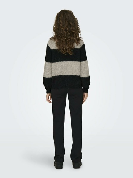 Jacqueline de Yong JDY Zoey Schwarz und Beige Damen Wollpullover