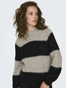 Jacqueline de Yong JDY Zoey Schwarz und Beige Damen Wollpullover