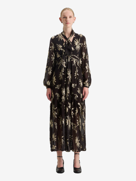 Scotch & Soda Schwarzes gemustertes Lurexkleid für Damen Scotch & Soda