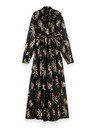 Scotch & Soda Schwarzes gemustertes Lurexkleid für Damen Scotch & Soda