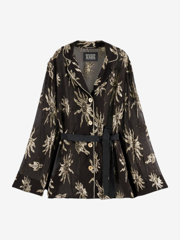 Scotch & Soda Schwarze gemusterte Damenjacke Scotch & Soda