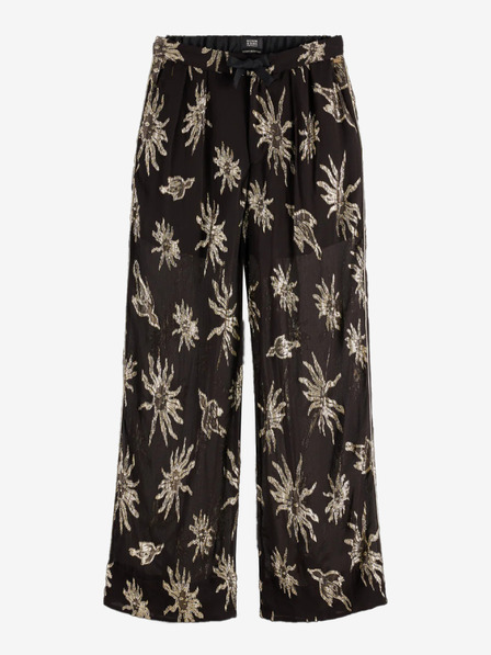 Scotch & Soda Schwarze gemusterte Damenhosen Scotch & Soda