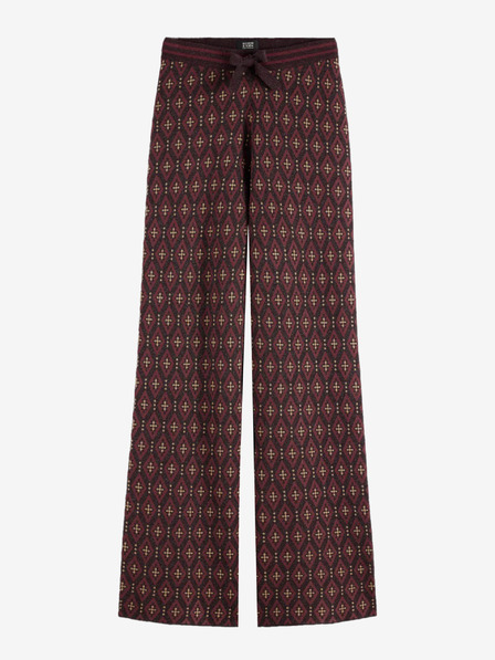 Scotch & Soda Scotch & Soda Burgunderfarben gemusterte Jacquard-Hose für Damen