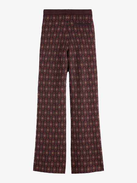 Scotch & Soda Scotch & Soda Burgunderfarben gemusterte Jacquard-Hose für Damen