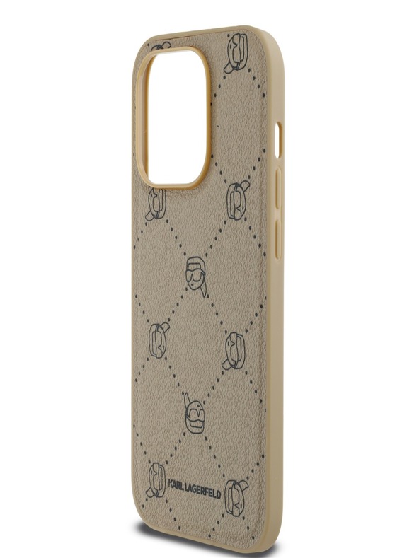 Karl Lagerfeld PU Karl Heads Pattern Magsafe Back Cover für iPhone 14 Pro Beige Karl Lagerfeld