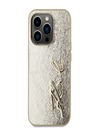 Karl Lagerfeld Runzelige PU Signature Logo Rückseite für iPhone 15 Pro Max Gold Karl Lagerfeld