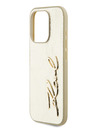 Karl Lagerfeld Runzelige PU Signature Logo Rückseite für iPhone 15 Pro Max Gold Karl Lagerfeld