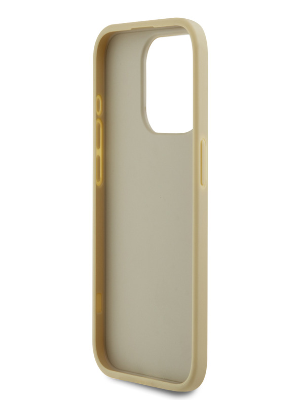 Karl Lagerfeld Runzelige PU Signature Logo Rückseite für iPhone 15 Pro Max Gold Karl Lagerfeld