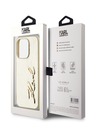 Karl Lagerfeld Runzelige PU Signature Logo Rückseite für iPhone 15 Pro Max Gold Karl Lagerfeld