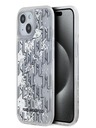 Karl Lagerfeld Liquid Glitter Monogram Gradient Back Cover für iPhone 15 Weiß Karl Lagerfeld