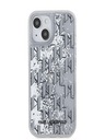 Karl Lagerfeld Liquid Glitter Monogram Gradient Back Cover für iPhone 15 Weiß Karl Lagerfeld