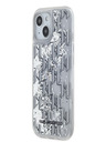 Karl Lagerfeld Liquid Glitter Monogram Gradient Back Cover für iPhone 15 Weiß Karl Lagerfeld