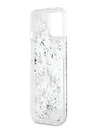 Karl Lagerfeld Liquid Glitter Monogram Gradient Back Cover für iPhone 15 Weiß Karl Lagerfeld
