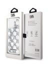 Karl Lagerfeld Liquid Glitter Monogram Gradient Back Cover für iPhone 15 Weiß Karl Lagerfeld