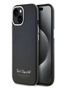 Karl Lagerfeld Genarbtes PU Hotel RSG Back Cover für iPhone 15 Schwarz Karl Lagerfeld