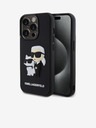 Karl Lagerfeld 3D Gummi Karl und Choupette Back Cover für iPhone 14 Pro Schwarz Karl Lagerfeld