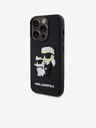 Karl Lagerfeld 3D Gummi Karl und Choupette Back Cover für iPhone 14 Pro Schwarz Karl Lagerfeld