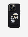 Karl Lagerfeld 3D Gummi Karl und Choupette Back Cover für iPhone 14 Pro Schwarz Karl Lagerfeld