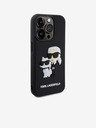 Karl Lagerfeld 3D Gummi Karl und Choupette Back Cover für iPhone 14 Pro Schwarz Karl Lagerfeld