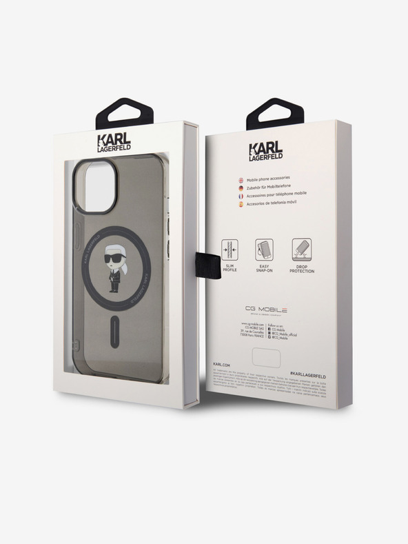 Karl Lagerfeld IML Ikonik MagSafe Back Cover für iPhone 15 Schwarz Karl Lagerfeld