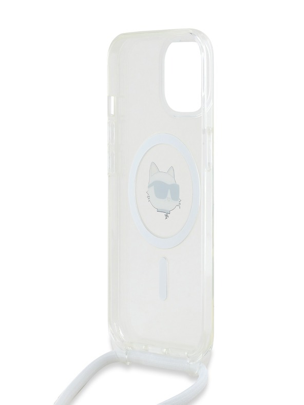 Karl Lagerfeld Karl Lagerfeld IML Crossbody Choupette Head Magsafe Back Cover für iPhone 15 Transparent
