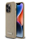 Karl Lagerfeld PU Leder Monogramm Metall Logo Magsafe Back Cover für iPhone 14 Pro Beige Karl Lagerfeld