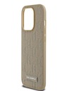 Karl Lagerfeld PU Leder Monogramm Metall Logo Magsafe Back Cover für iPhone 14 Pro Beige Karl Lagerfeld