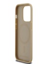 Karl Lagerfeld PU Leder Monogramm Metall Logo Magsafe Back Cover für iPhone 14 Pro Beige Karl Lagerfeld
