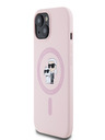 Karl Lagerfeld Liquid Silicone Karl und Choupette Magsafe Back Cover für iPhone 15 Pink Karl Lagerfeld