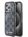 Karl Lagerfeld Liquid Glitter Monogram Gradient Back Cover für iPhone 15 Pro Schwarz Karl Lagerfeld