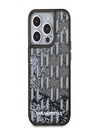 Karl Lagerfeld Liquid Glitter Monogram Gradient Back Cover für iPhone 15 Pro Schwarz Karl Lagerfeld