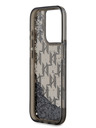Karl Lagerfeld Liquid Glitter Monogram Gradient Back Cover für iPhone 15 Pro Schwarz Karl Lagerfeld