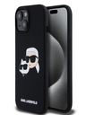 Karl Lagerfeld Liquid Silicone Double Heads Magsafe Back Cover für iPhone 15 Pro Max Schwarz Karl Lagerfeld