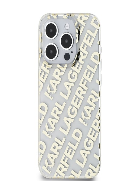 Karl Lagerfeld Karl Lagerfeld IML Electroplated Repeated Logo Back Cover für iPhone 15 Pro Max Gold